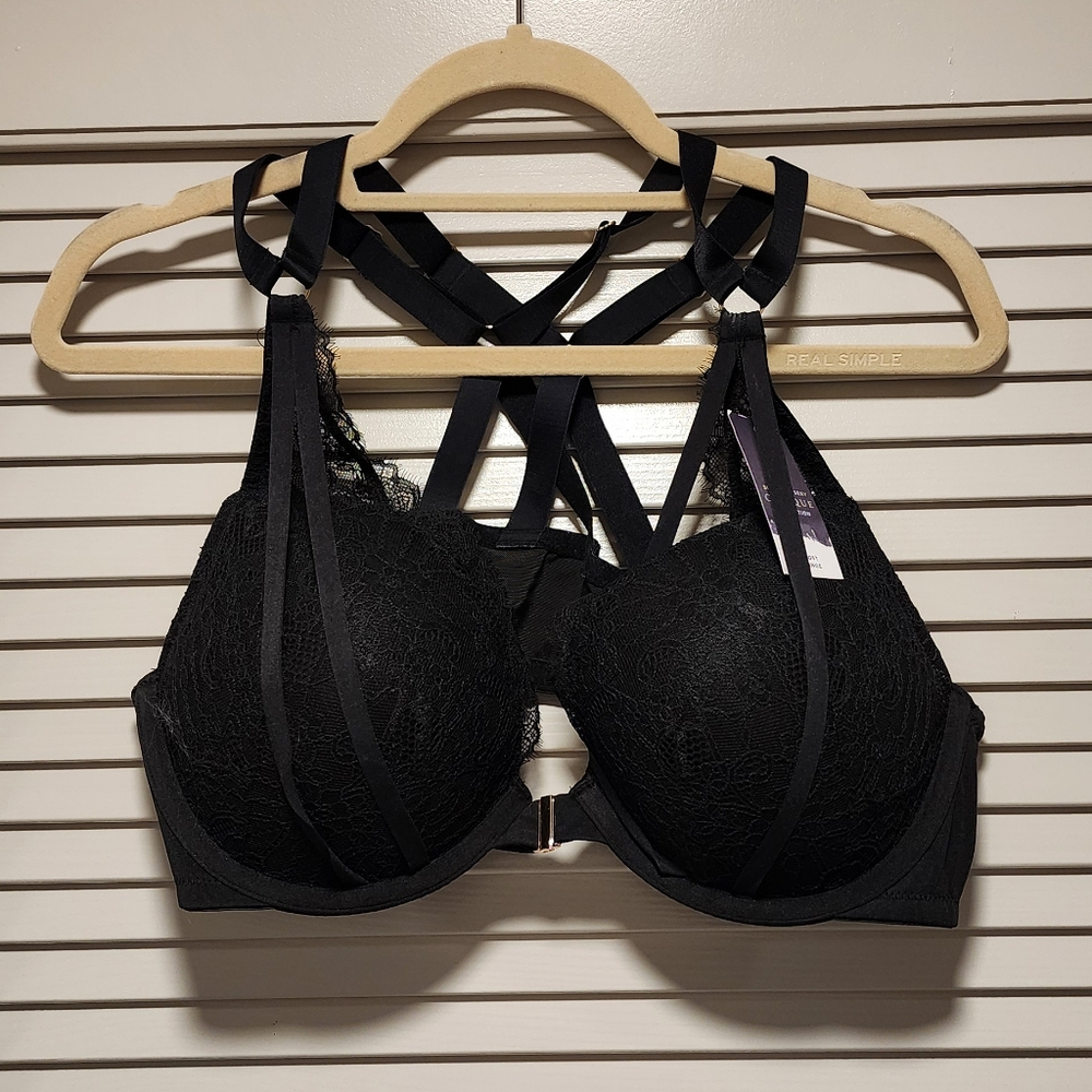 Cacique Elegant Black Lace Bra 44b